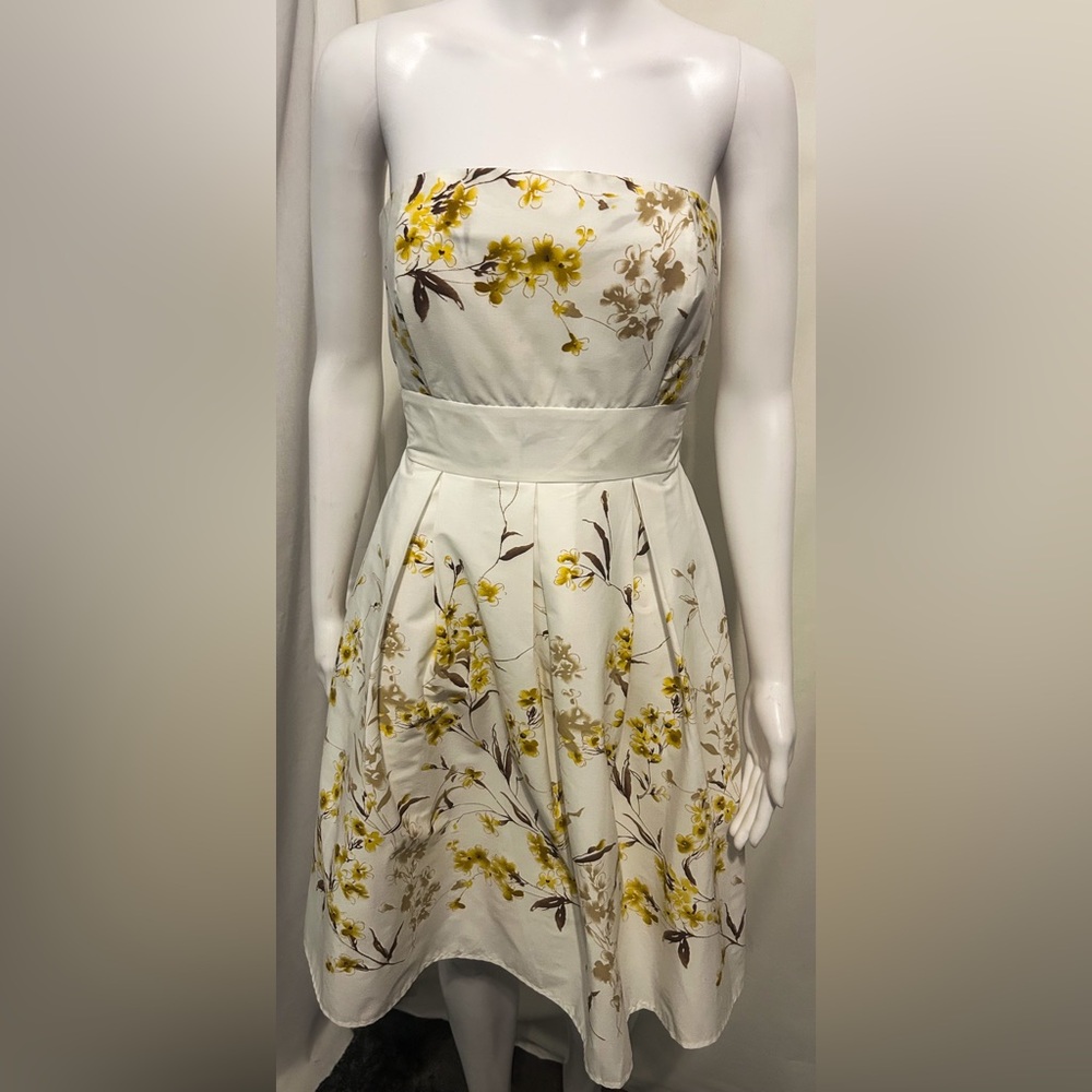 Apny Sz 6 Yellow + White Floral Whimsy Dress Cottagecore Fairycore Wedding